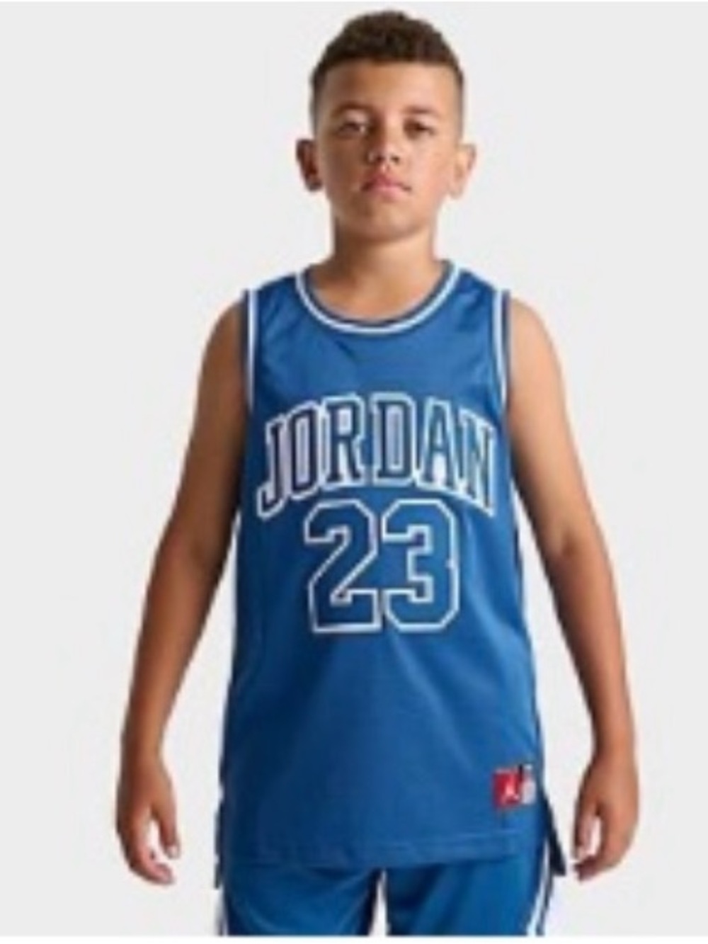 Jordan Blue '23' Boys Basketball jersey & shorts